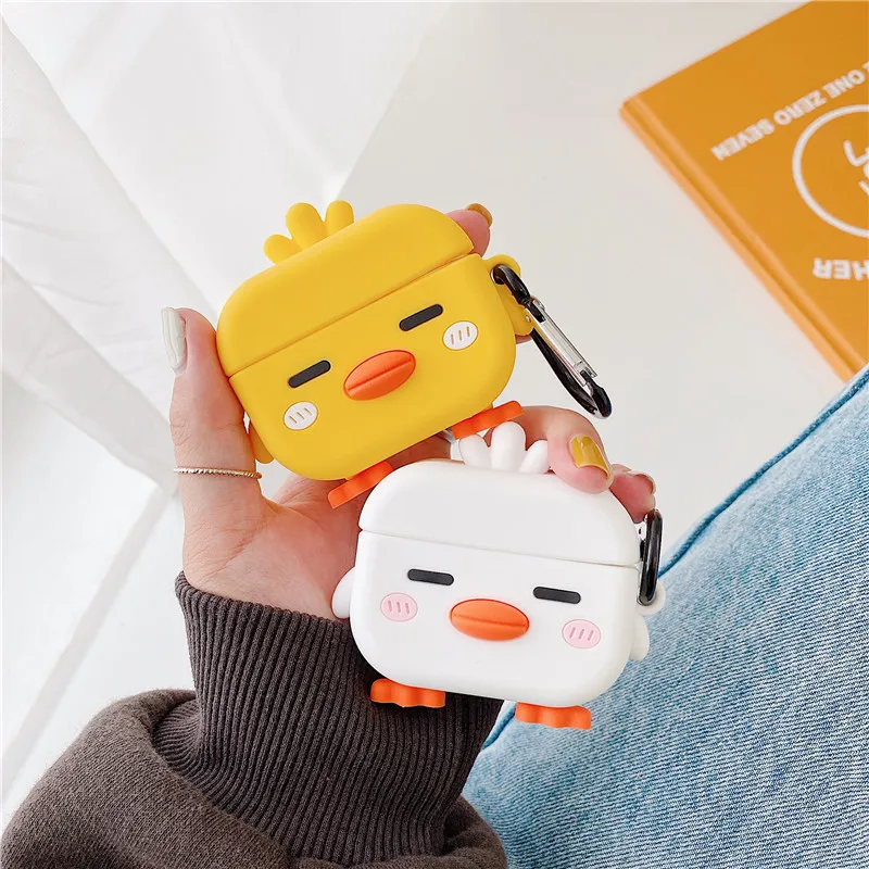 3D Cute Standing Chick Silicone Headset Cover For AirPods Pro 3 Bluetooth Earphone Case For AirPods 2/1 Protective Cover Cartoon