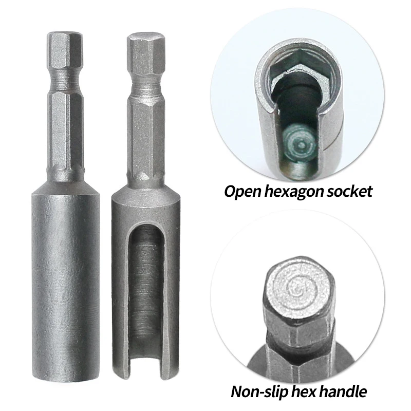 1/4 Hexagon Slotted Socket 100mm Electric Screwdriver Socket Wrench Deepen and Lengthen Pneumatic Quick Socket Adapter