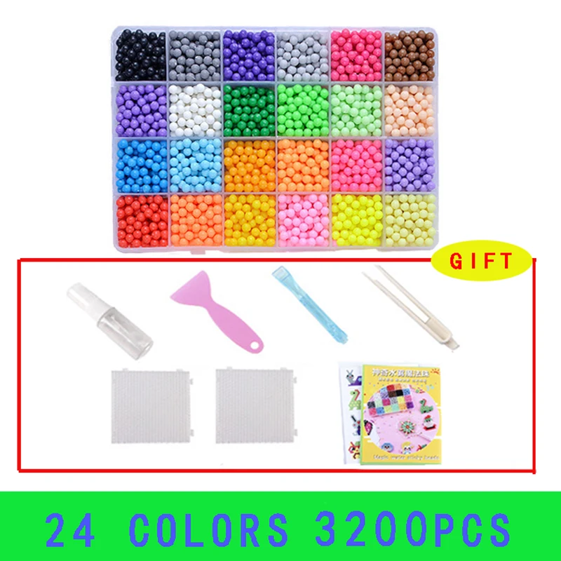 12000pcs Magic Water Sticky Beads giocattoli perline fai da te perline fatte a mano giocattolo Puzzle educativo bambini Hama Bead per ragazze ragazzi Kit