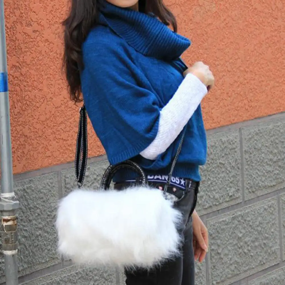Borsa di promenade del partito di sera del sacchetto del Crossbody delle donne della borsa lunga soffice peluche di lusso
