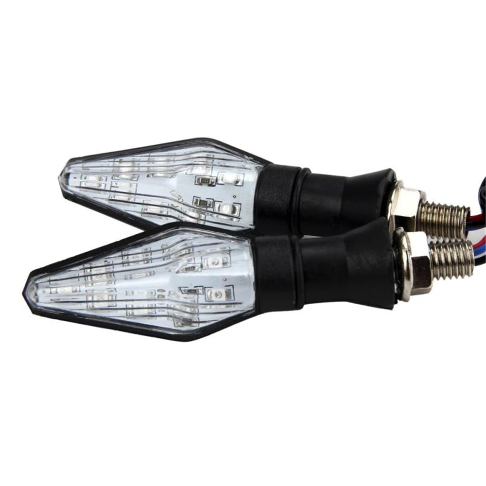 1 Pair Motorcycle LED Turn Signal Lights Indicator Motorbike Decorative Turn Signals Lamp Blinkers 12V For Pit Bike Cafe Racer