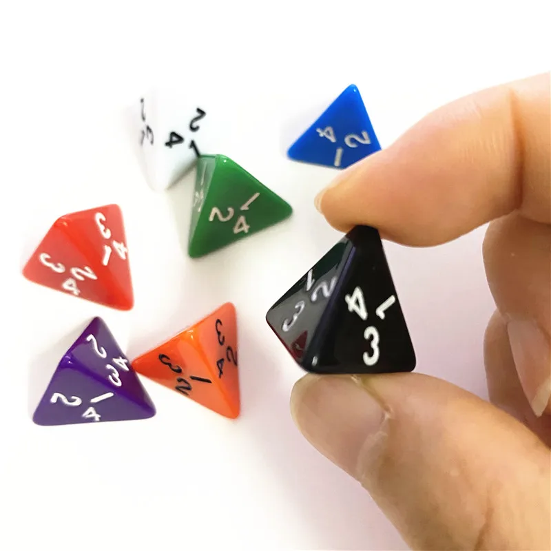 7Pieces D4 4 Sided Solid Color Polyhedral Multi Sided Dice For D&D TRPG Cup Board Game