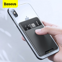 Baseus Universal Phone Back Slot Card Wallet Case For iPhone X Xs Luxury 3M Sticker Silicone Phone Pouch Case For Samsung Xiaomi