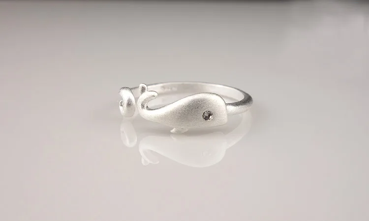REETI-anillo abierto de Plata de Ley 925 para mujer, joyería con diseño de delfines, para prevenir alergias