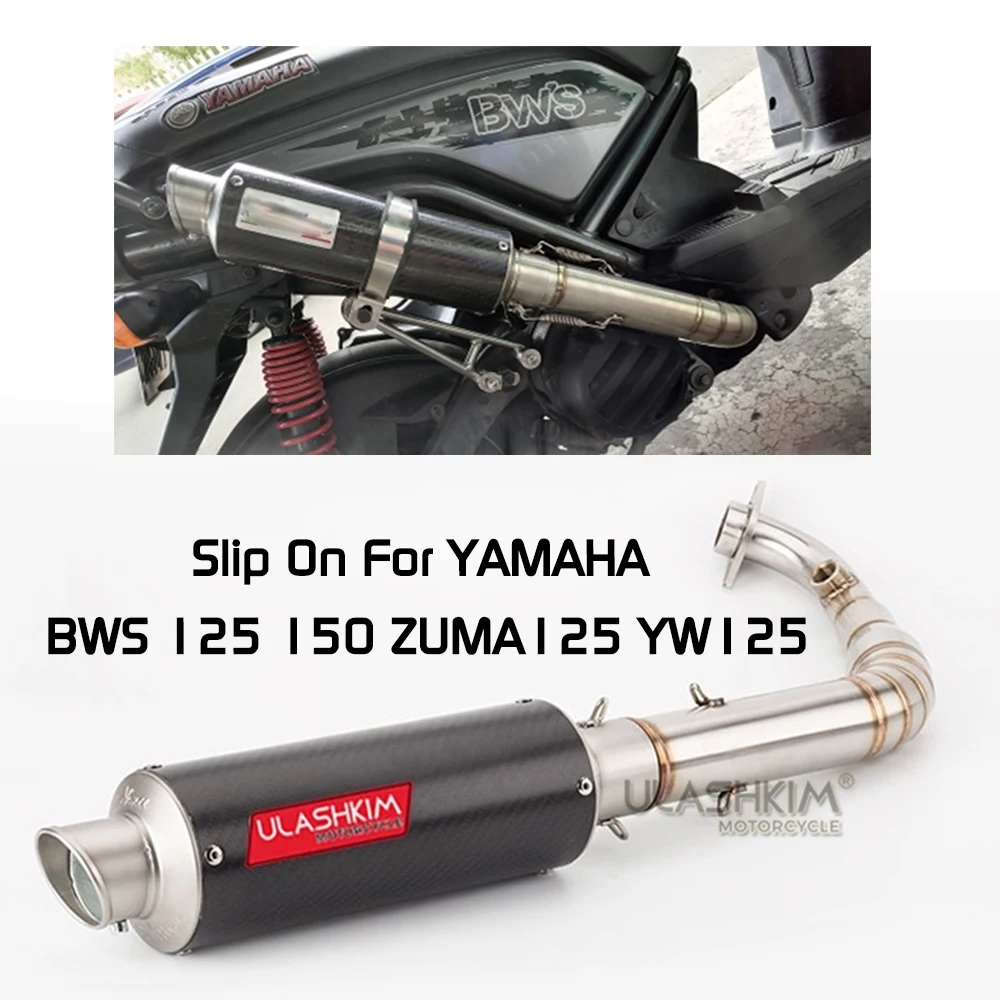 YW125 ZUMA125 BWS150 BWS125 Motorcycle Full System Exhaust Middle Pipe  Muffler Slip On For Yamaha BWS 125 150 ZUMA125 YW125