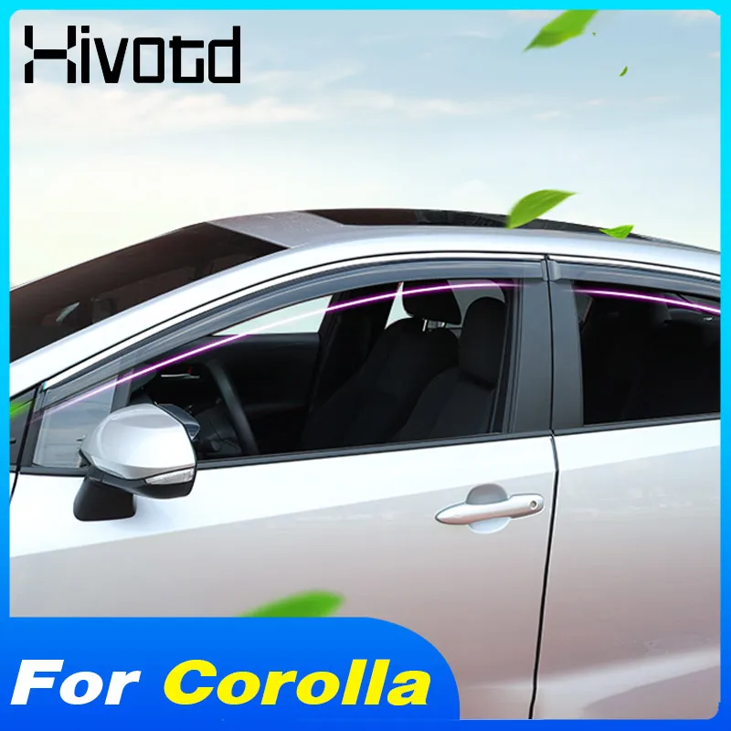 

Window Visor Deflector Awnings Shelter Rain Guard Exterior Decoration Protect Accessories Car For Toyota Corolla Sedan 2021-2019