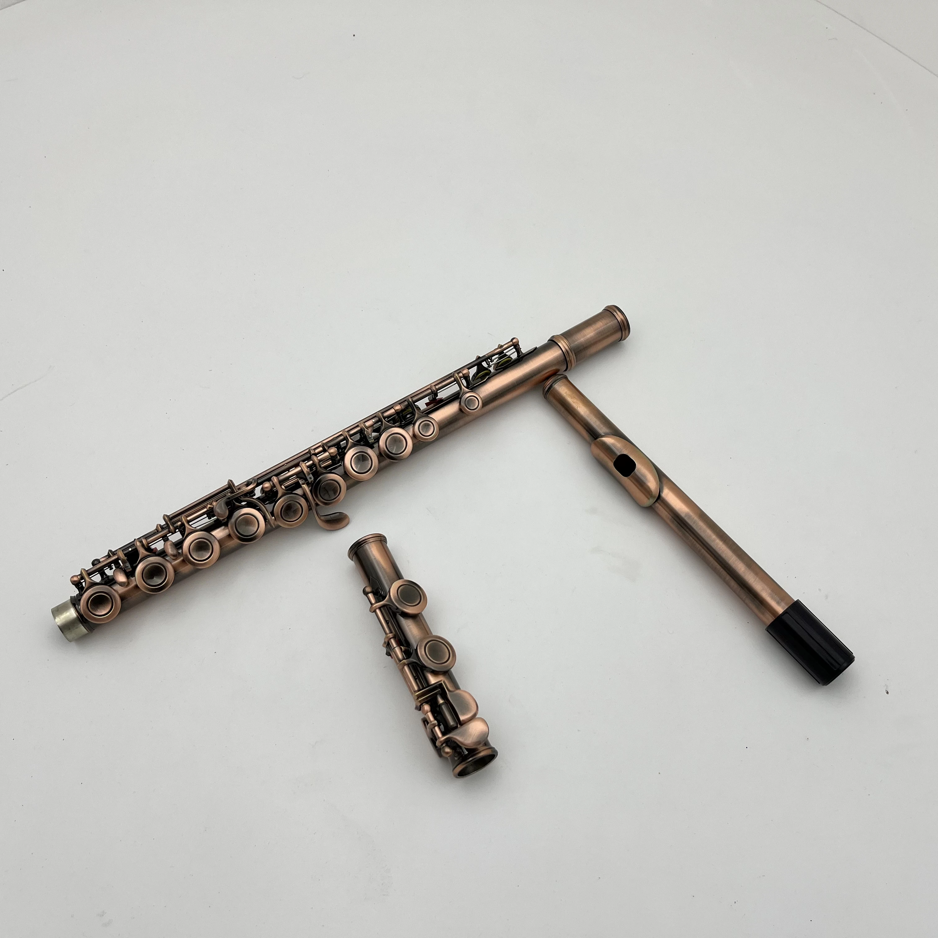 MARGEWATE C Tune Flute 16 Keys Closed Holes Antique Copper High-Quality Musical Instruments With Case Free Shipping