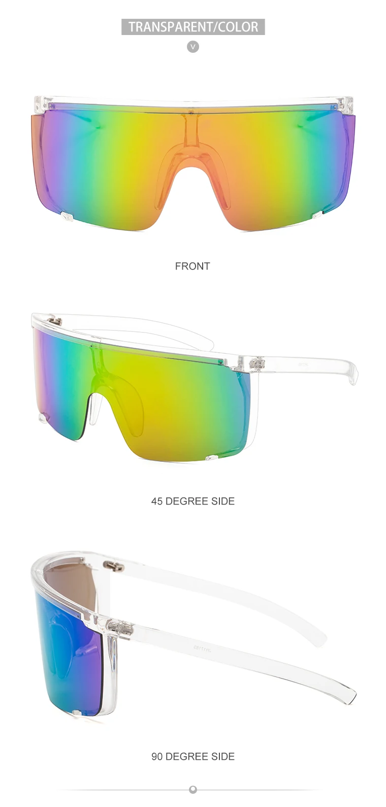 Übergroße Sport-Sonnenbrille für Herren 2026 Luxusmarke Winddichte Rechteckige Sonnenbrille für Damen Fahrbrille Gafas De Sol Hombre – Detail 18