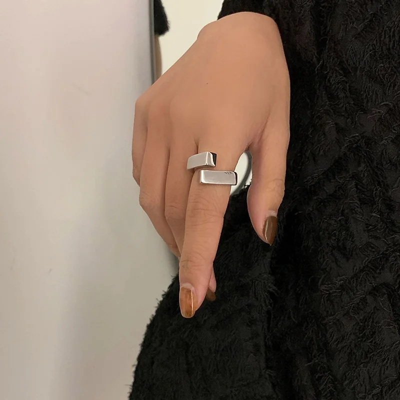 Foxanry Minimalist Stamp Glossy Rings for Women Fashion Creative Cross Geometric Gold Plated Party Jewelry Gifts
