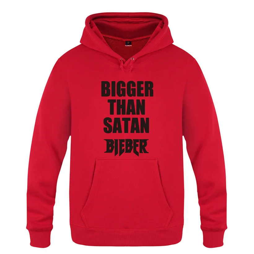 Mens Hoodies Justin Bieber Bigger Than Satan Hoodie Men Fleece Long Sleeve Mans Sweatshirt Skate Hip Hop Pullover Oversized Coat