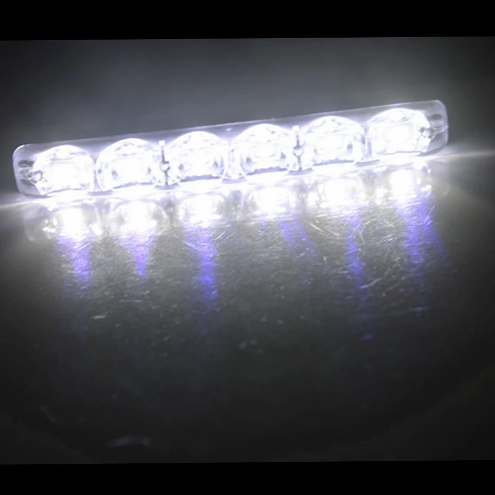 2Pcs 6 LEDs Car Daytime Running Lights Car-styling DRL Car Daytime Lamp Auto Fog Light Super Bright Waterproof DC 12V