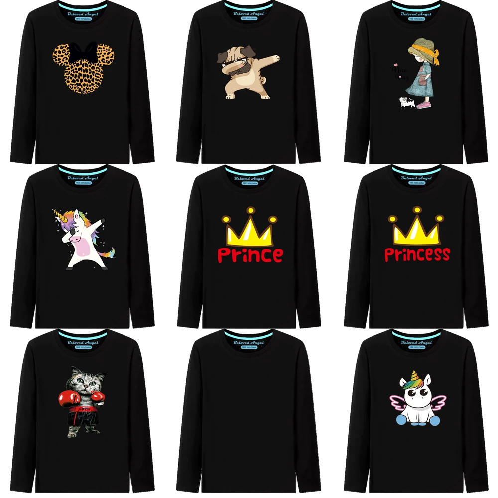 

Kids T Shirts Spring Autumn Boys Girls Long Sleeve Cartoon Print Baby Toddler Children Clothing Cotton Tops Tees Clothes 3-15T