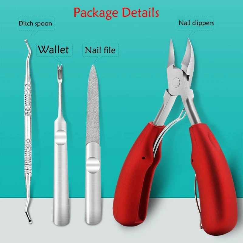 Toe Nail Clippers Nail Correction Thick Nails Ingrown Toenails Nippers Cutters Dead Skin Dirt Remover Pedicure Care Tool 2021