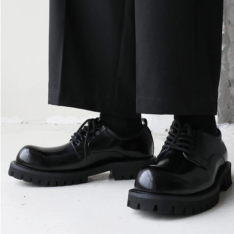 Moda Masculina Big Toe Flatforms, Moda Clunky Negócios Oxfords, Concise Grosso Sole