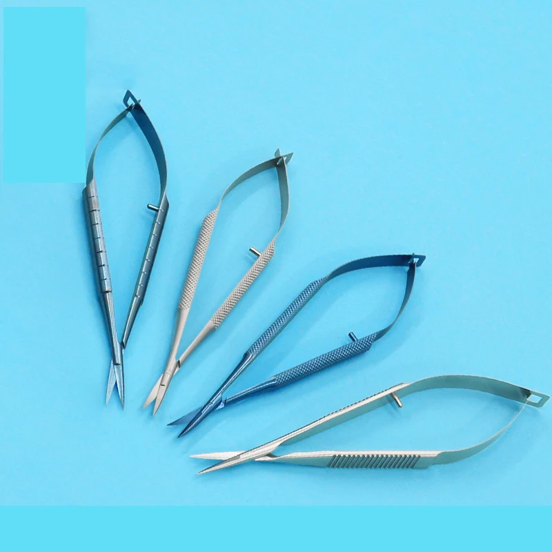 Ophthalmic instruments microscopic instrument capsule shear membrane 12.5cm microscopic scissors straight tip curved angular sha