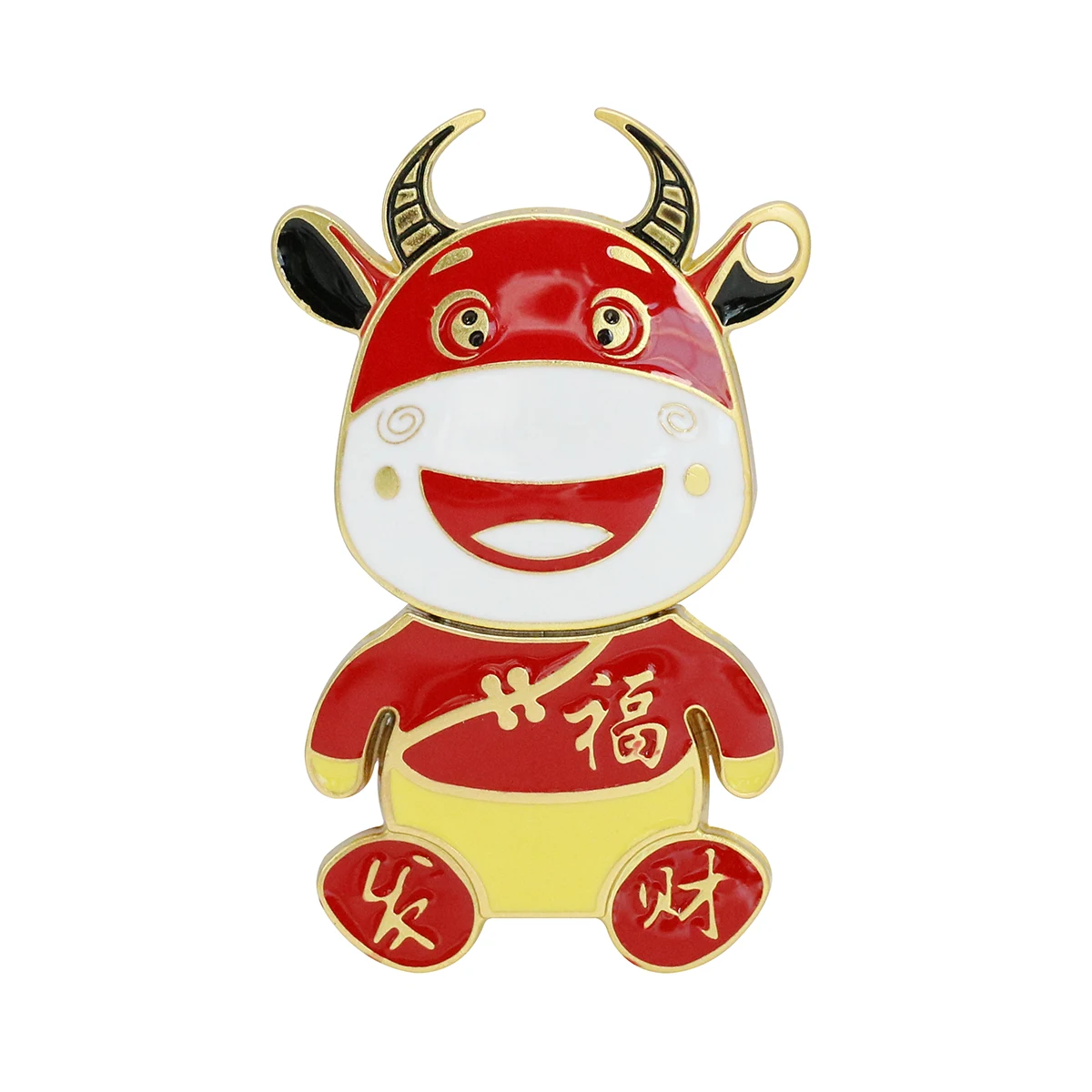 Pendrive 금속 만화 암소 USB 플래시 드라이브, 8GB 16GB 32GB 64GB 128GB 귀여운 동물 소 USB 2.0 메모리 스틱 미니 펜 드라이브 디스크