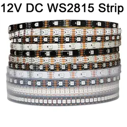 WS2815 (zaktualizowany WS2812B WS2813) pasek pikseli LED RGB SPI indywidualnie adresowalny podwójny sygnał LED 30/60/74/96/144 Leds/m 12V DC