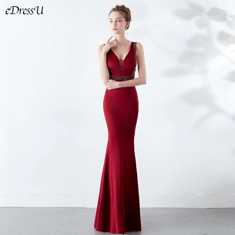 

Sexy V Neck Evening Party Dress Robe de Soiree Abendkleid Elegant Beading Vestido de Fiesta Long Formal Prom Dress YNY-1260