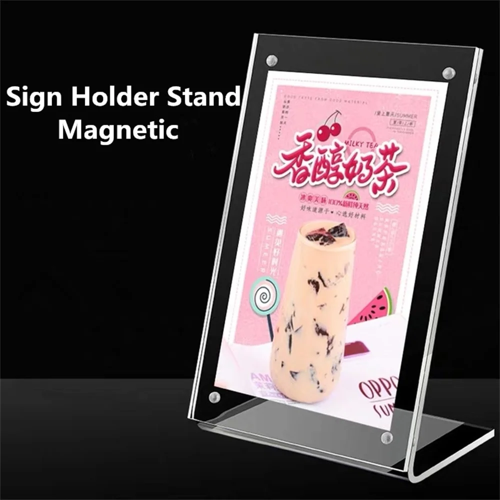 A6 Slant Back Acrylic Sign Holder Economy Portrait Ad Frames, Perfect For Home, Office, Store, Restaurant