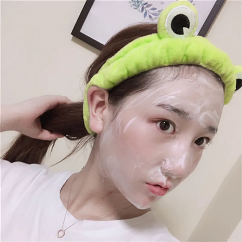 Funny Frog Makeup Headband Wide-brimmed Elastic Hairbands Cute Girls Hair Bands Women Hair Accessories Girls Hairband