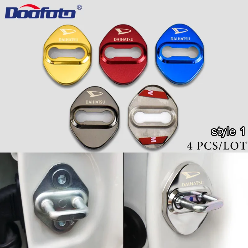 Doofoto 4x Car Styling Door Lock Cover For Daihatsu Terios Sirion Mira Materia Rocky YRV Feroza Charade Car AccessoriesStying