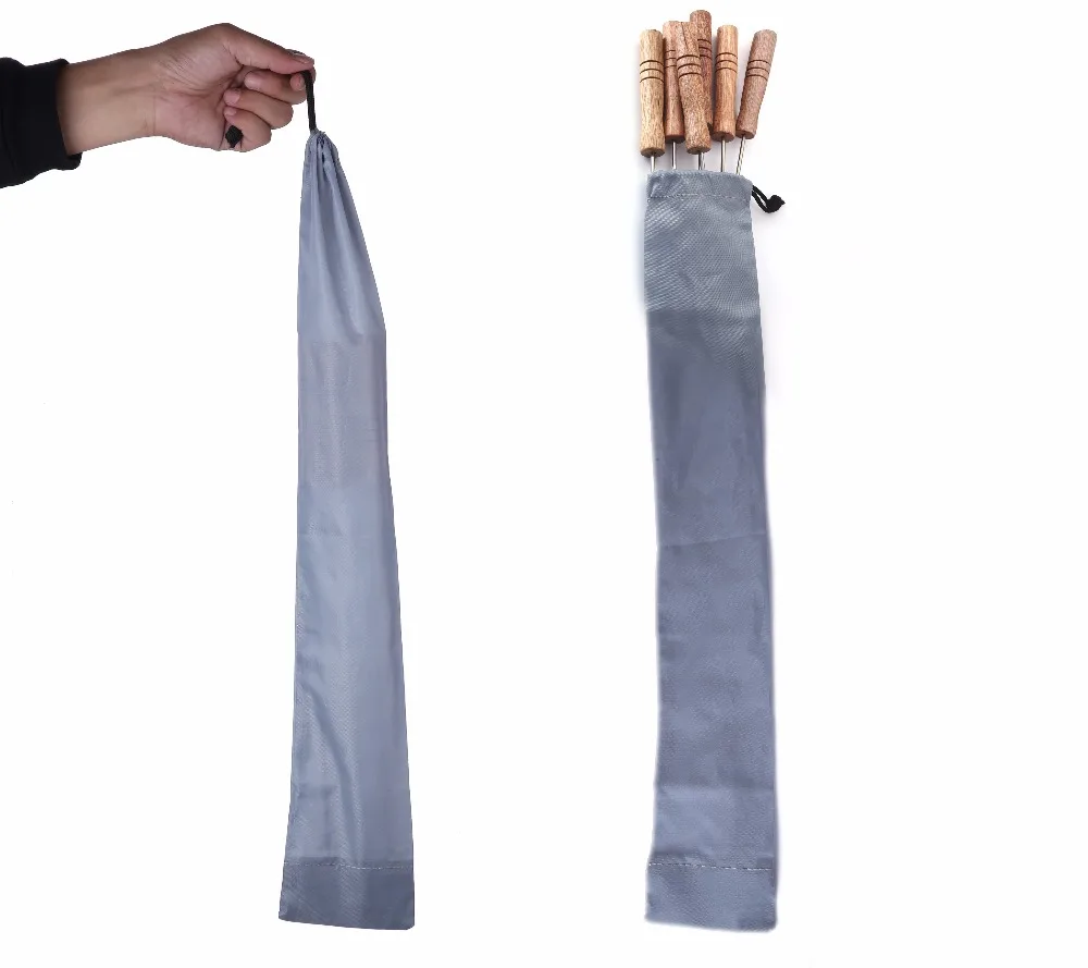 Oxford Cloth Barbecue Skewer Bag Portable BBQ Skewer Storage Bags for Stainless Steel BBQ Skewers BBQ Accessories 50cm 19.68\'\'