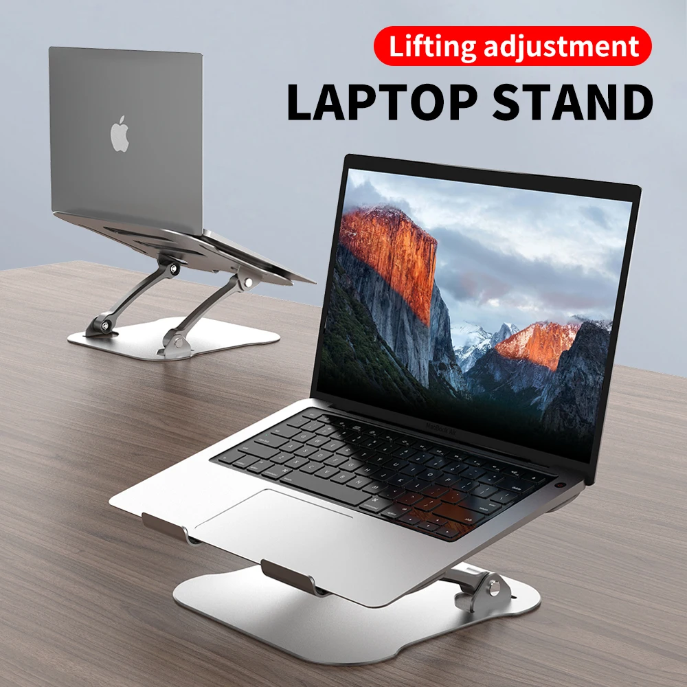 Rak Pendingin 11-17 Inci Lipat Sudut Dapat Disesuaikan Aluminium Logam Campuran Desktop Portabel Pemegang Kantor Universal Anti Selip Laptop Berdiri