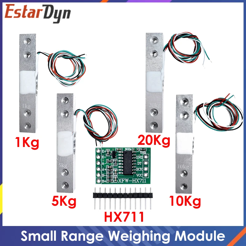 Alumínio liga pesando pressão Sensor, Load Cell, módulo peso Sensor, balança eletrônica, 1kg, 2kg, 5kg, 10kg, 20kg, HX711 AD