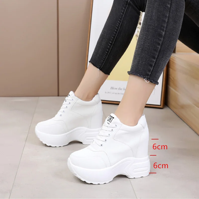 Women\'s Chunky Sneakers Winter Shoes Warm Plush High Heels Female Platform Shoe Casual Leather Chunky Shoes For Woman Sneaker