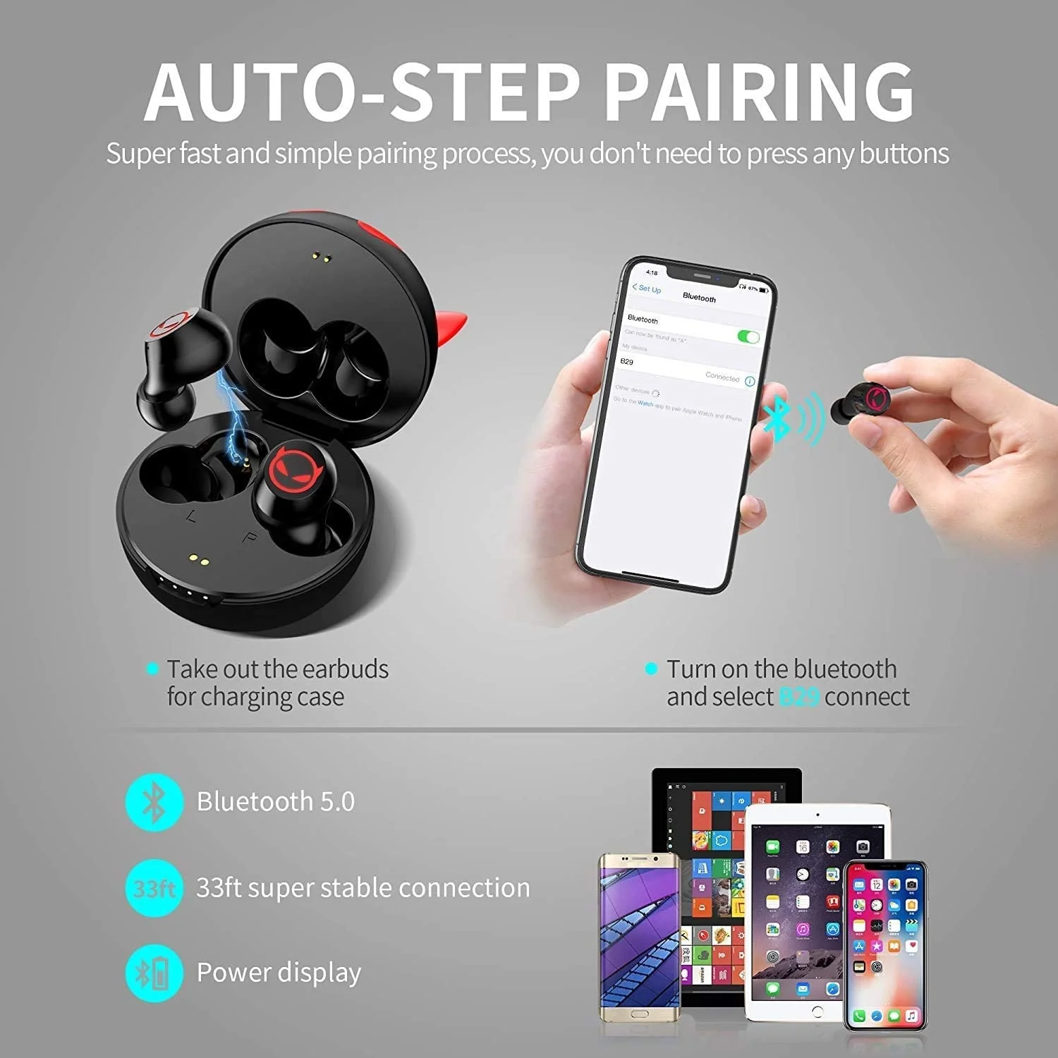 น่ารักการ์ตูนหูฟังไร้สายบลูทูธ5.0หูฟัง Touch Control หูฟัง Mic สำหรับเด็กผู้ใหญ่ของขวัญฮาโลวีน