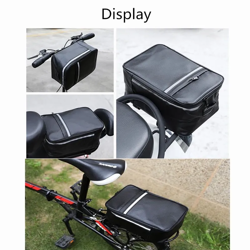 Bicycle Large-capacity Bag Storage Box Waterproof for Battery MTB/Road Bike Black Camouflage 30x18x12cm