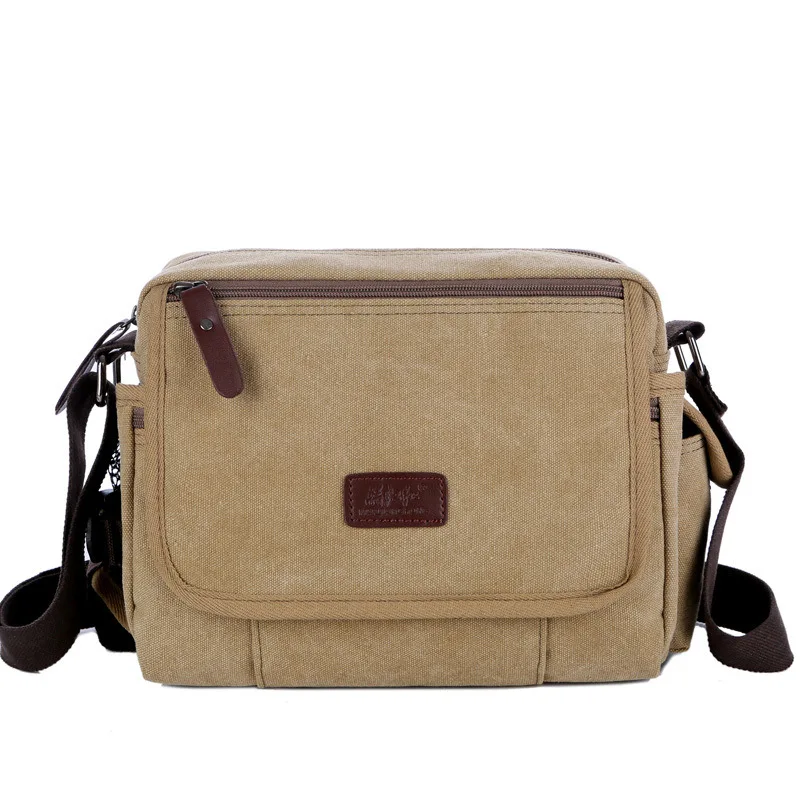 Tide-bolso de hombro diagonal para hombre, bolsa de lona multifuncional de gran capacidad, moda retro, Joker tide