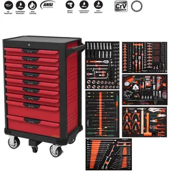 Heavy-Duty Self-Locking Tool Cart Trolley Multi-Function Tools Cabinet Car Repair Workshop With 2/3/4/5/7/9 Drawers Toolkit