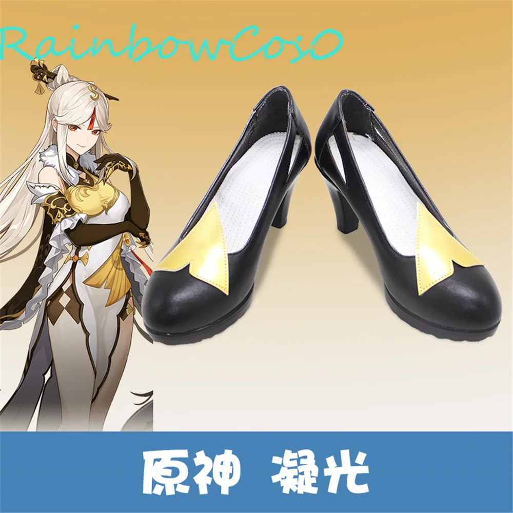 Genshin wpływ NingGuang Ning Guang Cosplay buty buty gra Anime Halloween RainbowCos0 W1512