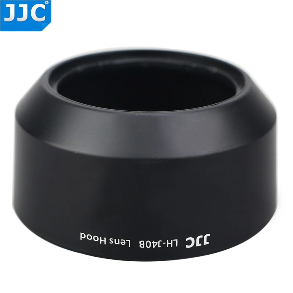 JJC LH-J40B Black Silver Pro Lens Hood Shade For Olympus M.ZUIKO DIGITAL 45mm 1:1.8 Lens Replaces Olympus LH-40B Lens Hood