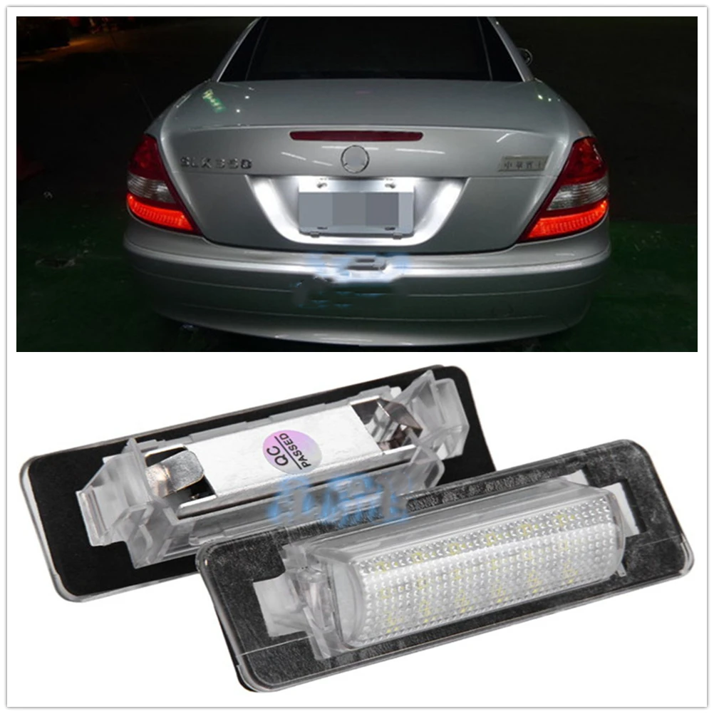 

For Mercedes Benz W210 W202 4 Door Sedan LED License Plate Light Tail Gate Number Board Panel Trunk Guard Signal Lamp Bulb White