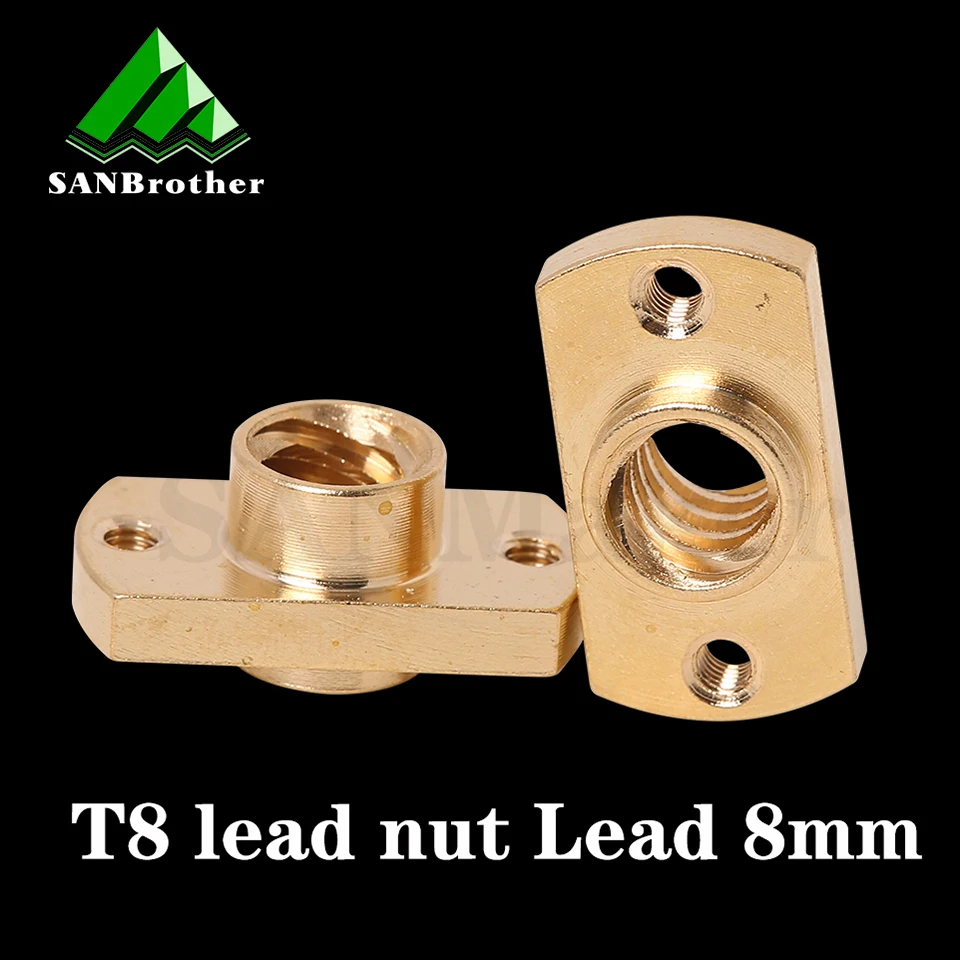 

T8 lead screw nut Pitch 2mm Lead 8mm Brass T8x8mm Flange Lead Screw Nut for CNC Parts Ender 3 CR10 3D Printer Accessories