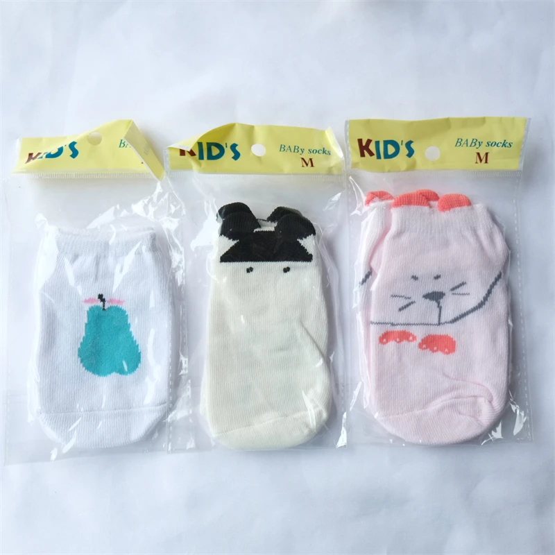 

3 Pairs Baby Socks Anti-slip Cartoon Cotton Ankle Socks Clearance Stock (What You See Is What You Receive)