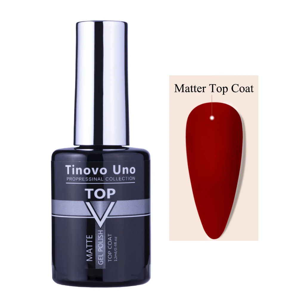 Tinovo Uno Matte Top Coat Uv Gel Nagellak 12Ml Semi Permanente Vernis Led Lak Alle Voor Manicure Soak off Nagels Gels Top