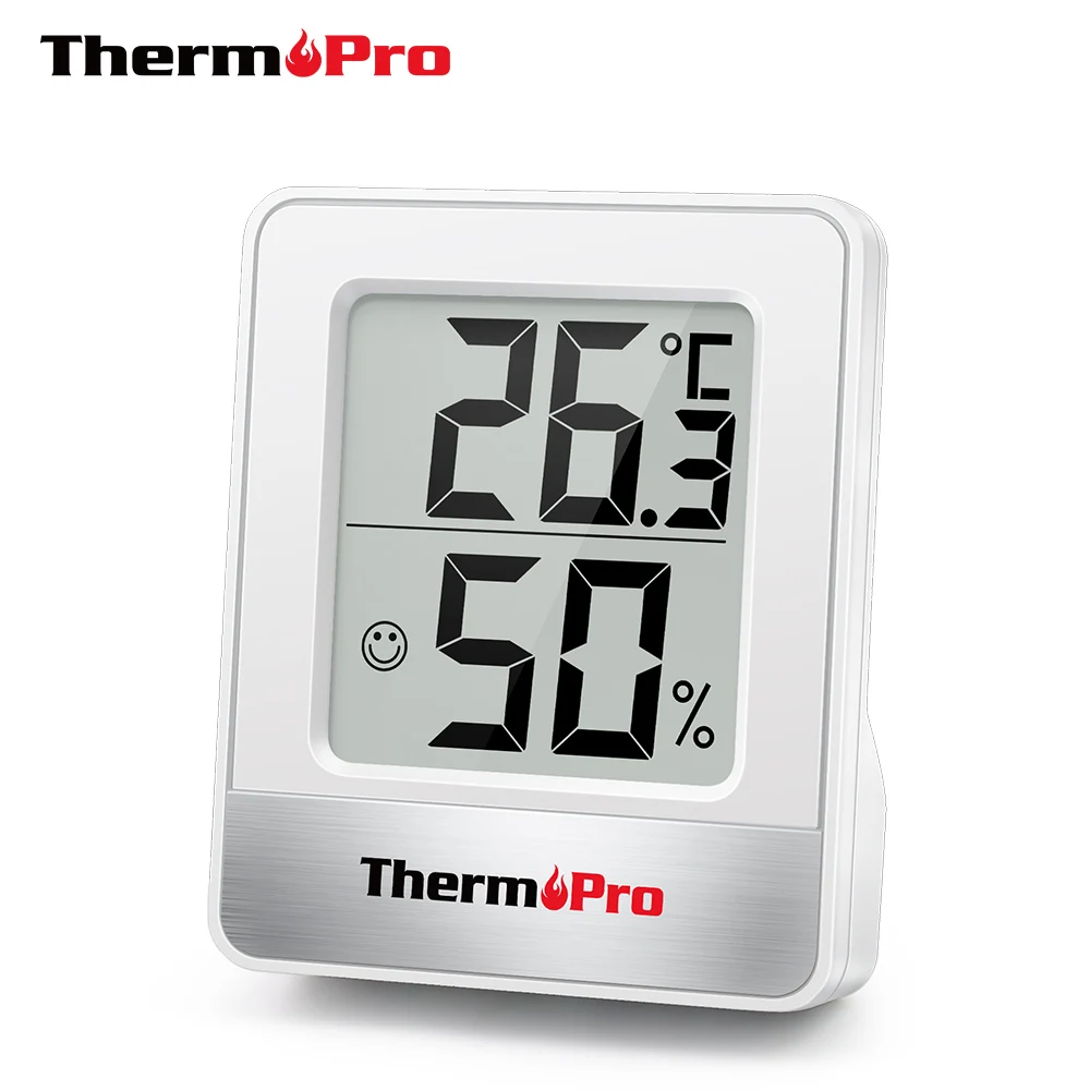 ThermoPro TP49 Mini Weather Station Indoor Thermometer Hygrometer Balck White Thermometer Humidity Monitor