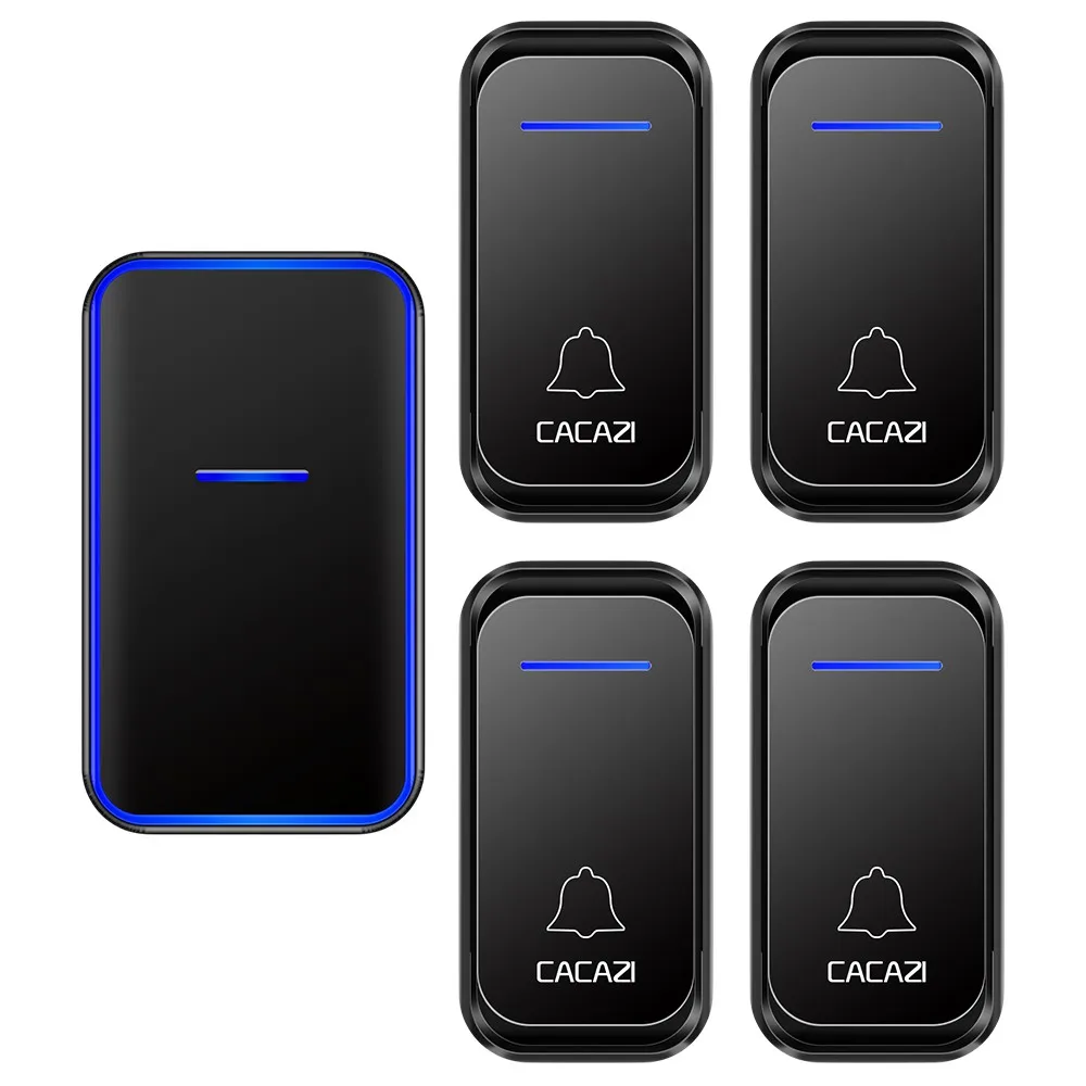 Cacazi-campainha sem Fio à Prova Dágua. Botões Receptor Eua ue ru e Au.