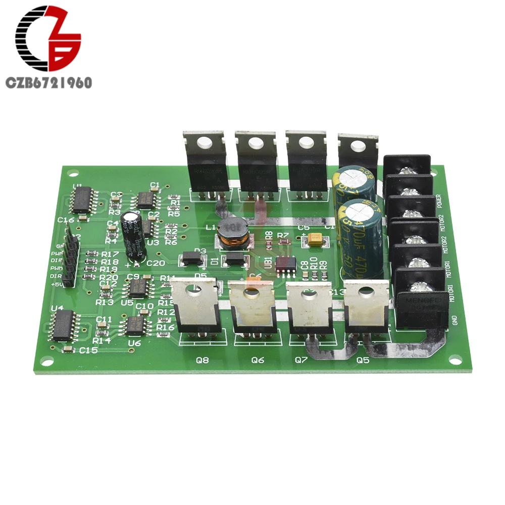 DC 5V 12V 24V 15A Dual H-Bridge DC Motor Driver Module Motor Drive Controller Board for Arduino Robot Car Compatible 3V-36V