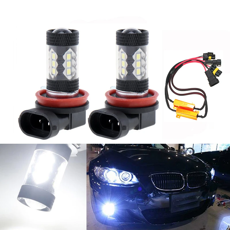 

2x H11 3030SMD LED Fog DRL Light Bulb No Error Lamp For BMW 3/5-Series 328i 335i E39 525 530 535 E46 E61 E90 E92 E93 F10 X3 F25