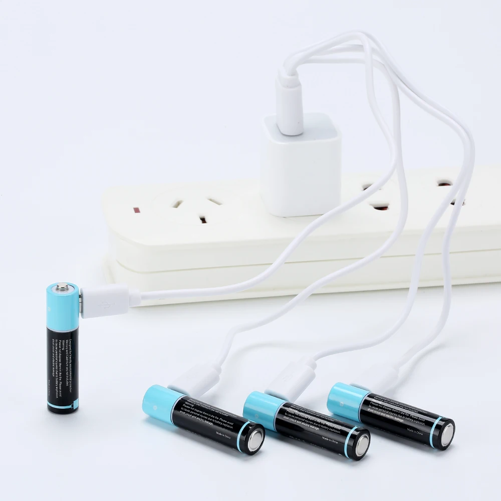 GTF high capacity 1.5V 450mAh AAA li-ion Battery 675mwh li-polymer with rechargeable lithium usb battery + Type-C USB cable