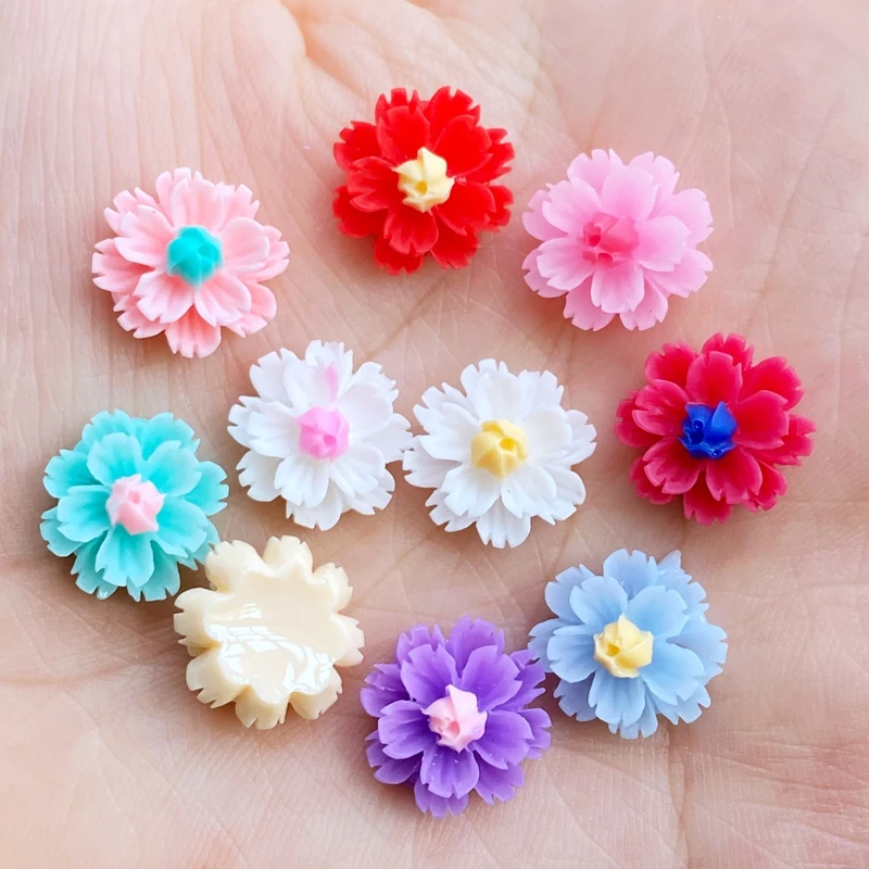 60Pcs New Mini Cute Flower Series Flatback Cabochon Scrapbook Kawaii accessori per abbellimenti fai da te G42