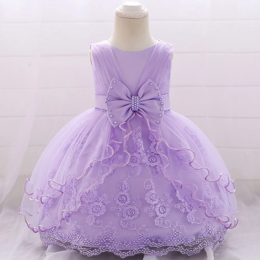 Rosa branco vestido da menina do bebê 1st vestido de aniversário para o natal crianças roupas criança baptizado princesa noite vestidos