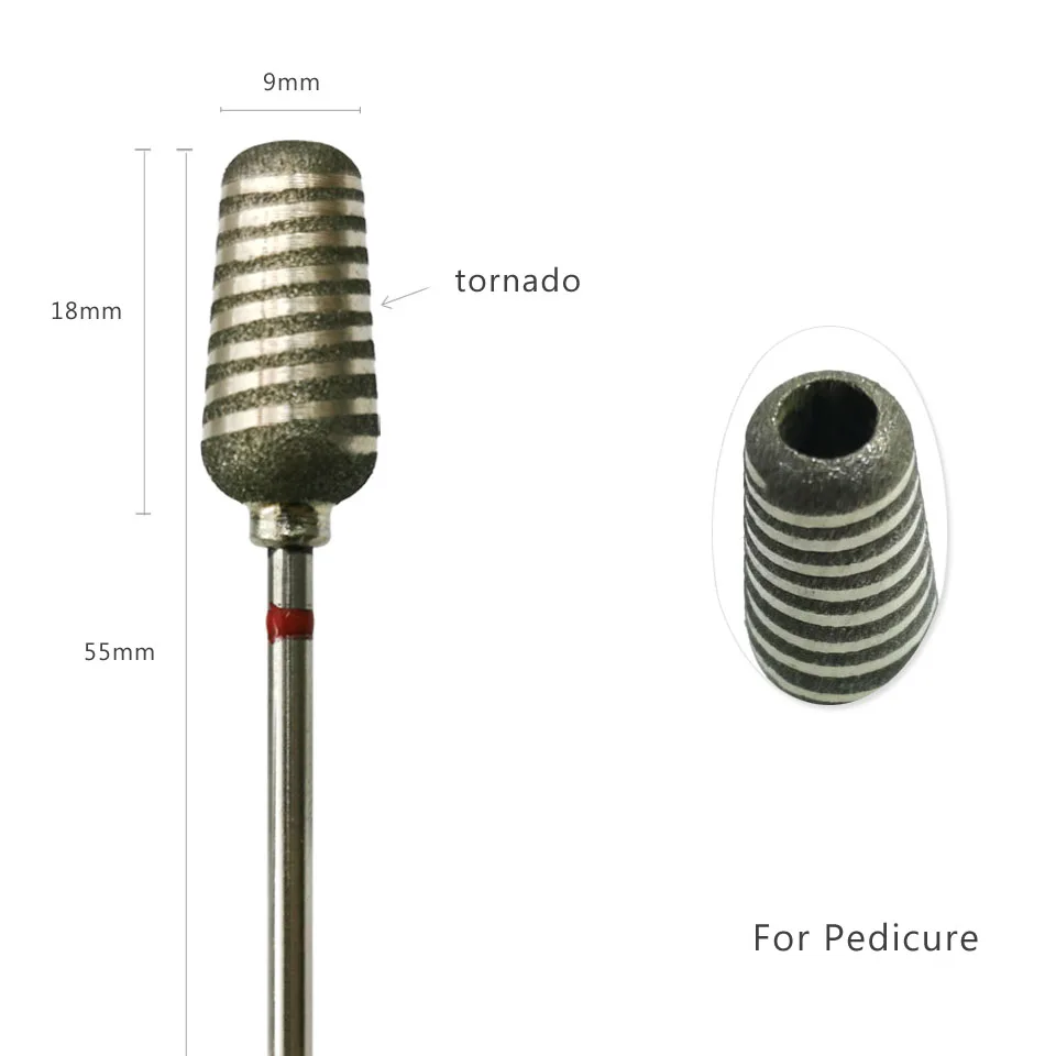 HYTOOS Tornado Diamond Pedicure Drill Bit 3/32