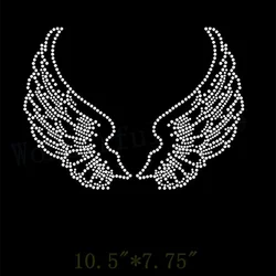 Angel wings Hot Fix Rhinestones motif crystal rhinestone strass iron on Transfer applique patch for shirt coat