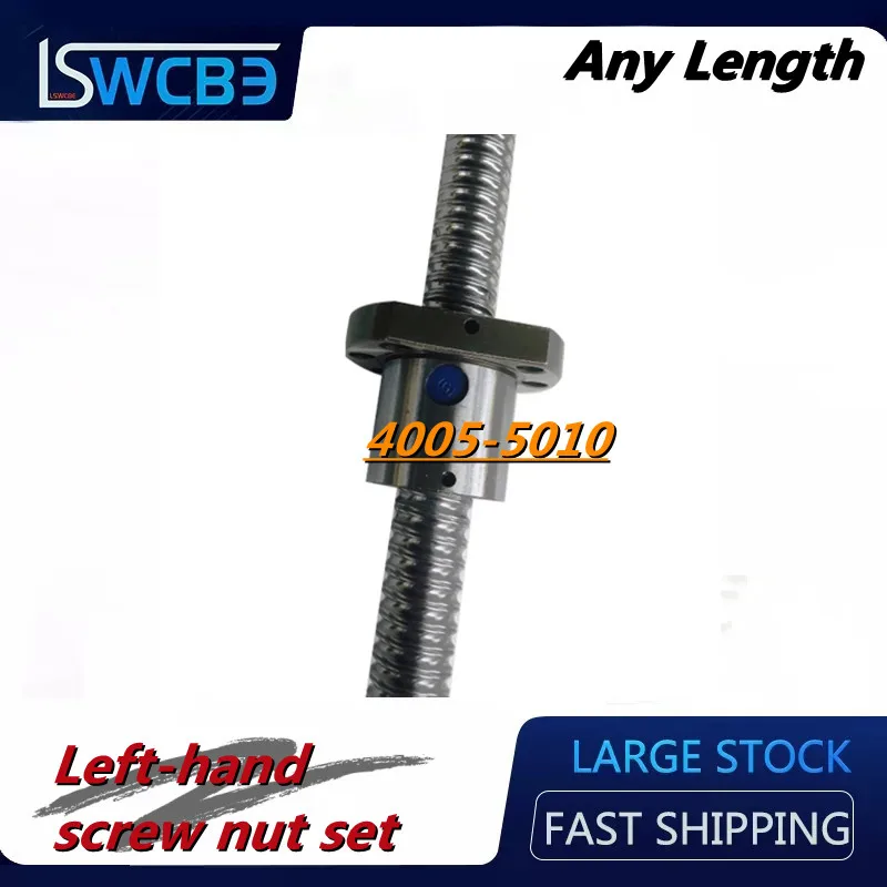 Precision ball left-handed screw nut set 4005 4010 5010 processing reverse thread screw bearing