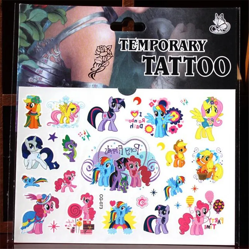 Calcomanías de dibujos animados de conejo, calcomanías de tatuajes temporales de 2 piezas, arte corporal, Flash, impermeable, pequeño caballo,